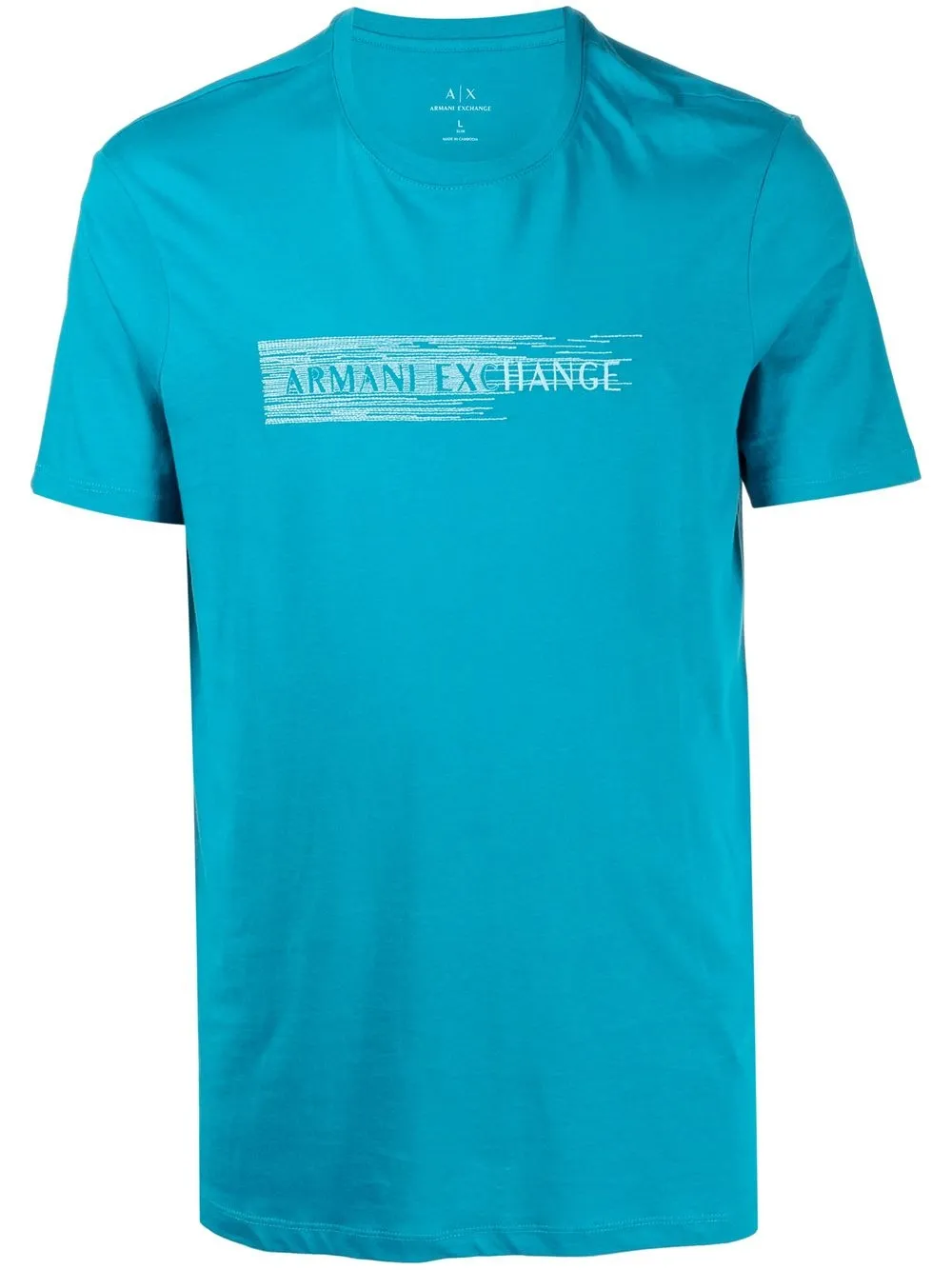 

Armani Exchange embroidered logo short-sleeve T-shirt - Blue