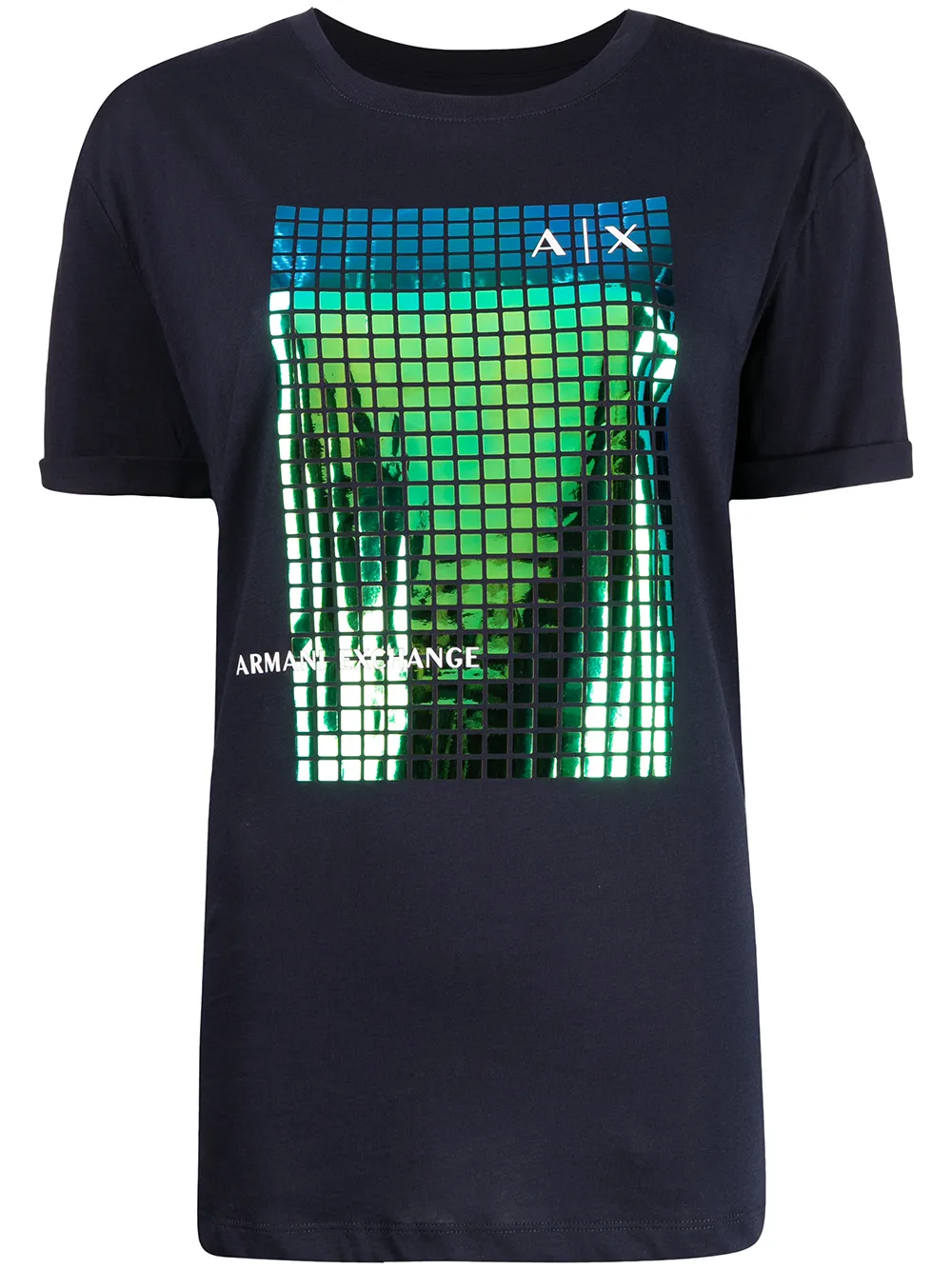

Armani Exchange logo-print detail T-shirt - Black