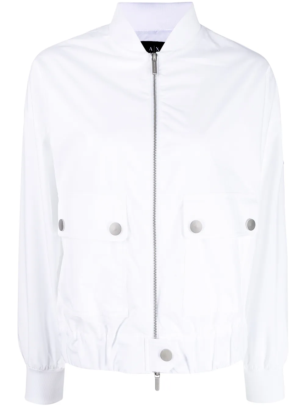 

Armani Exchange chamarra bomber con parche del logo - Blanco