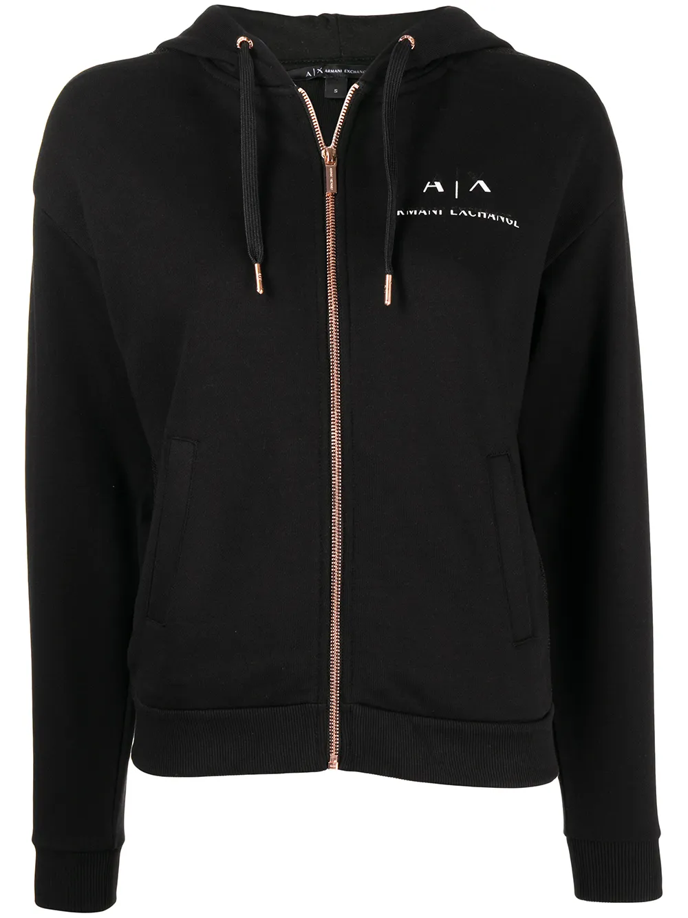 

Armani Exchange logo-print zip-up hoodie - Black