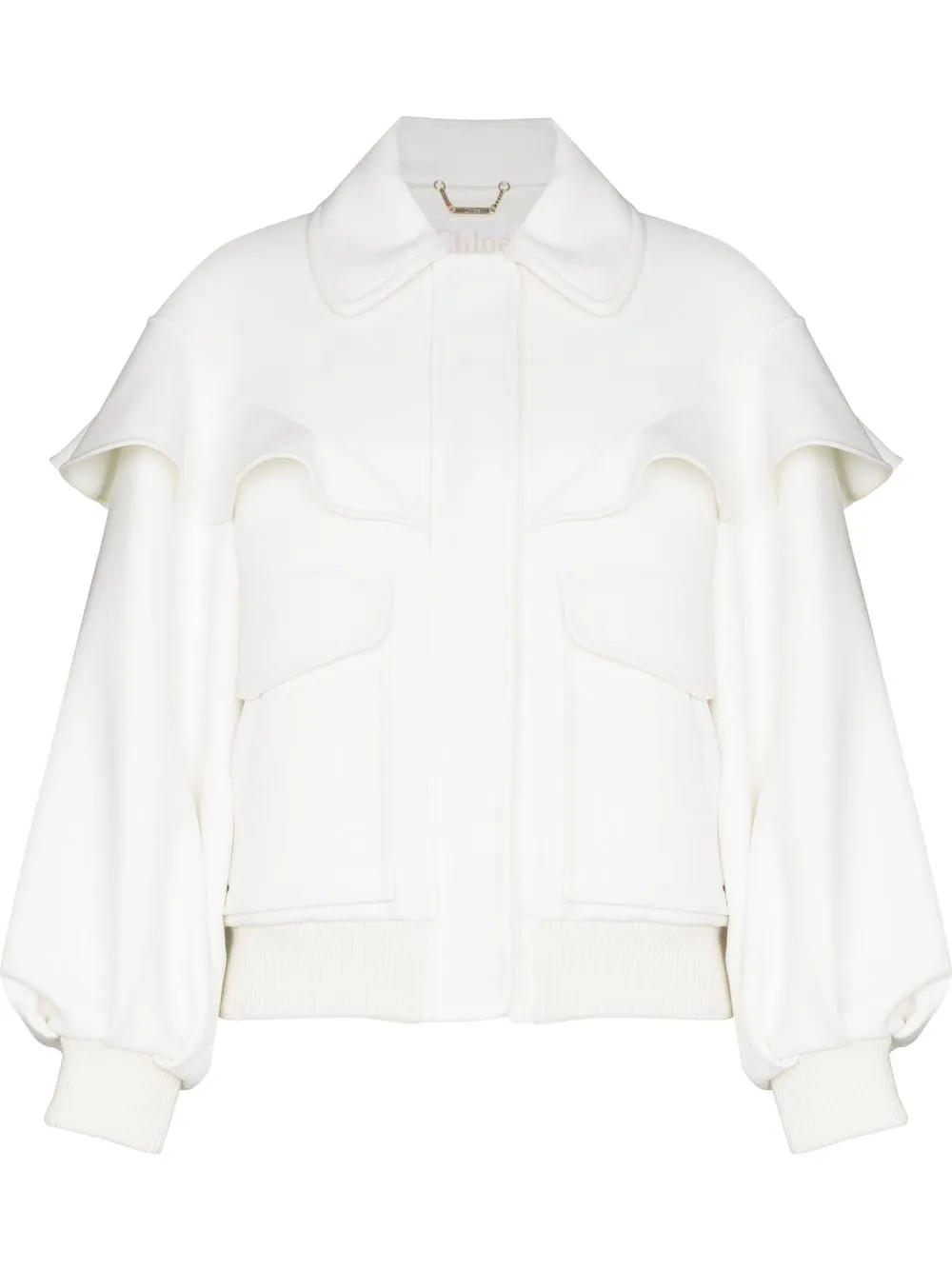 

Chloé cape-effect bomber jacket - Neutrals