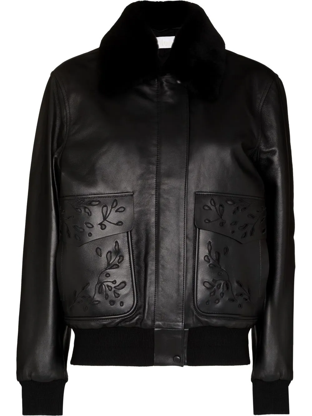 

Chloé broderie anglaise-detail bomber jacket - Black