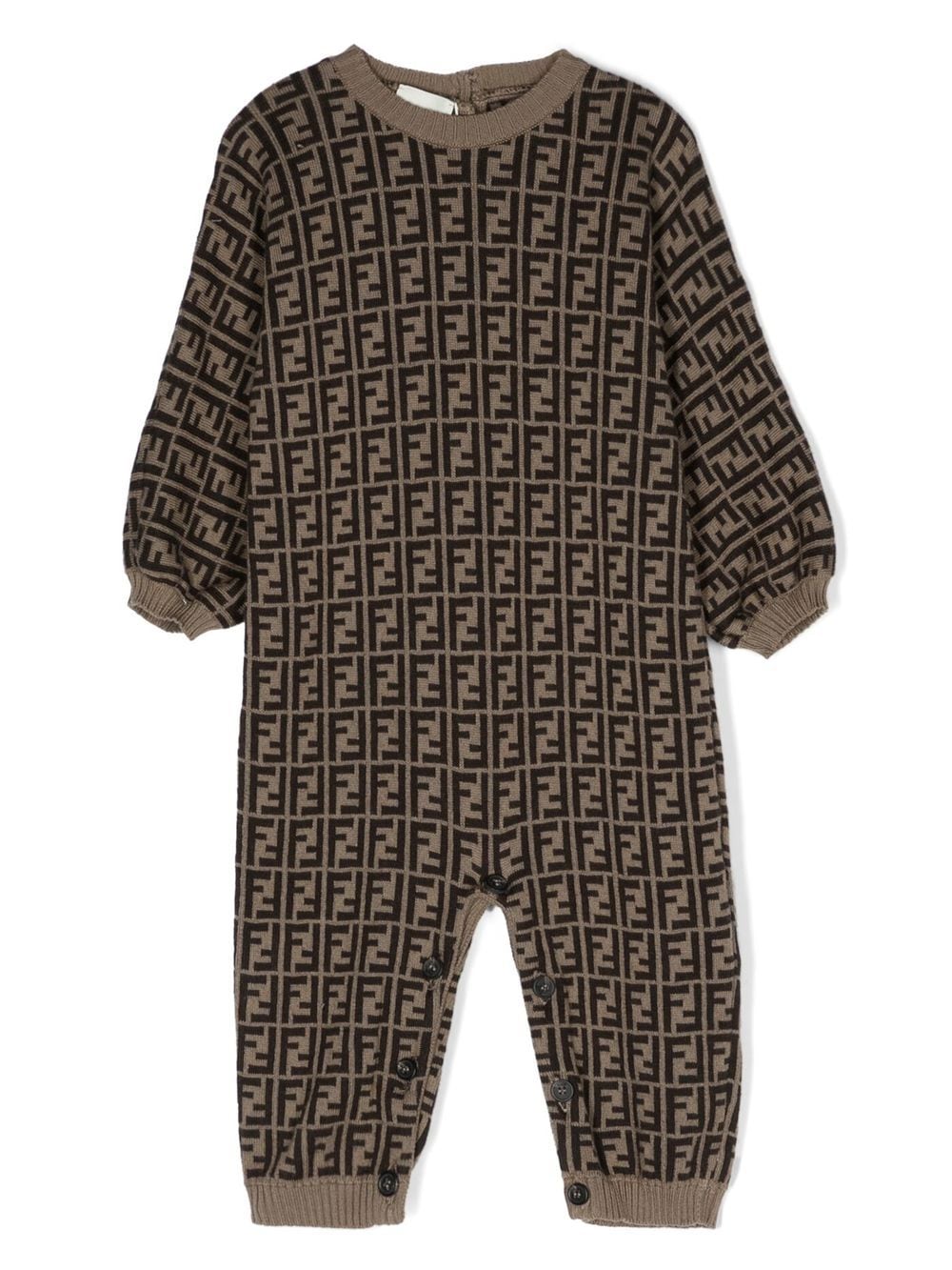 Shop Fendi Ff-logo Knitted Pajamas In Brown