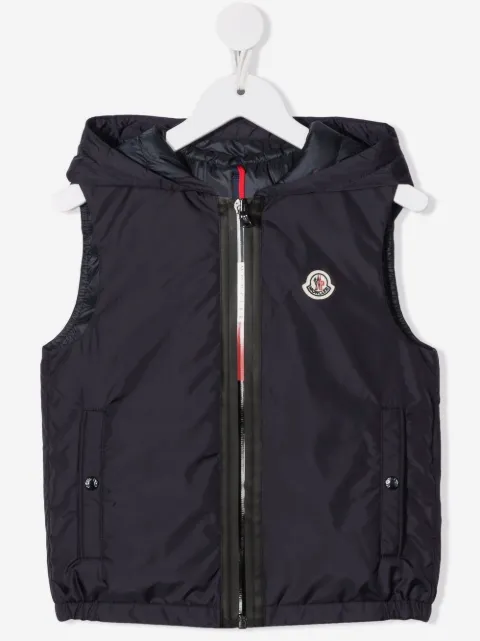 Moncler Enfant logo-patch hooded gilet