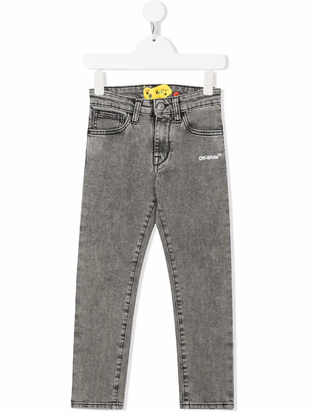 

Off-White Kids jeans con logo y efecto lavado - Negro