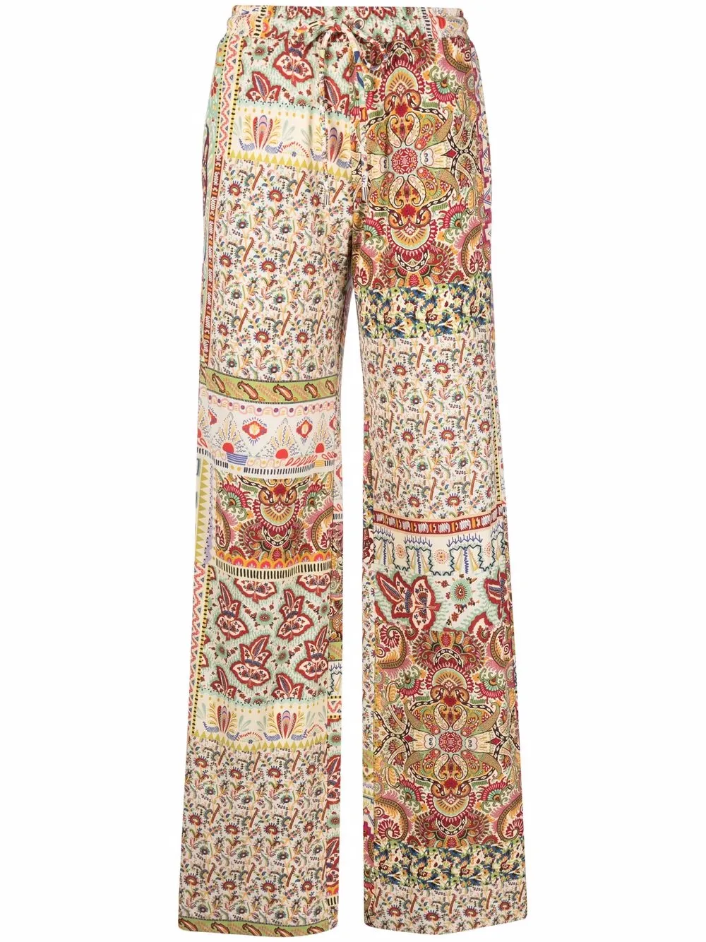 patchwork-print track pants