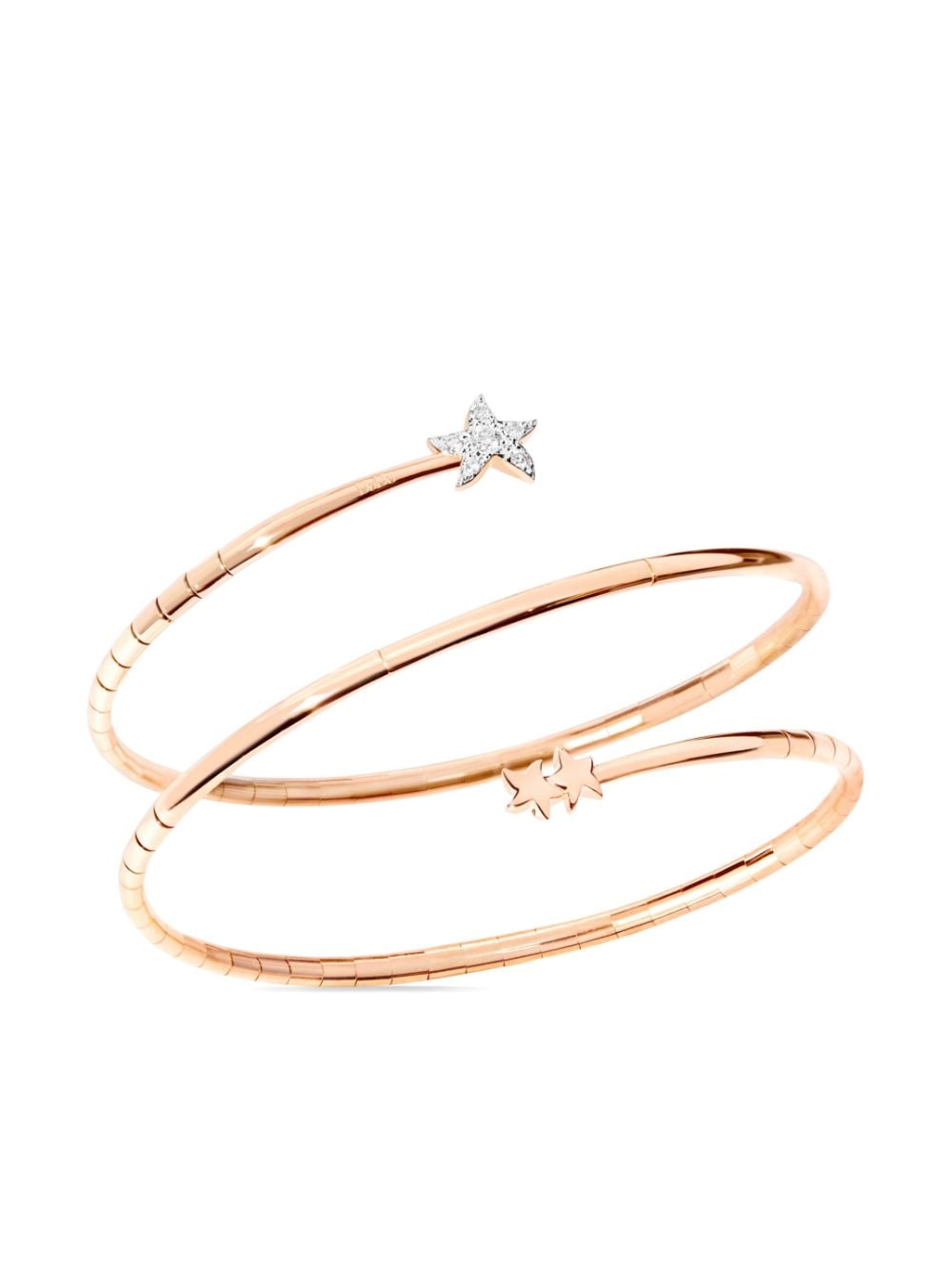 Dodo 9kt Rose Gold Stellina Diamond Bangle Bracelet In Pink