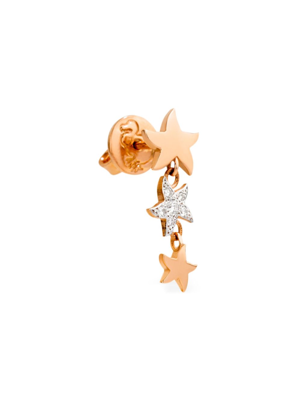 Dodo 9kt rose gold Stellina drop earring - Roze
