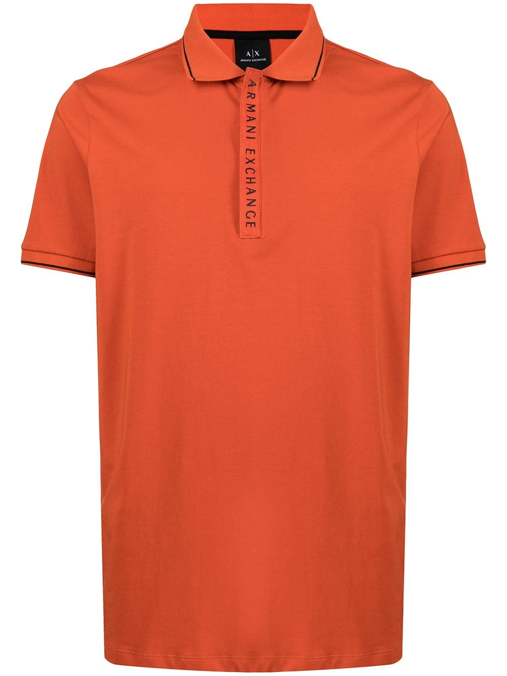 Armani Exchange Logo-print Polo Shirt In Orange