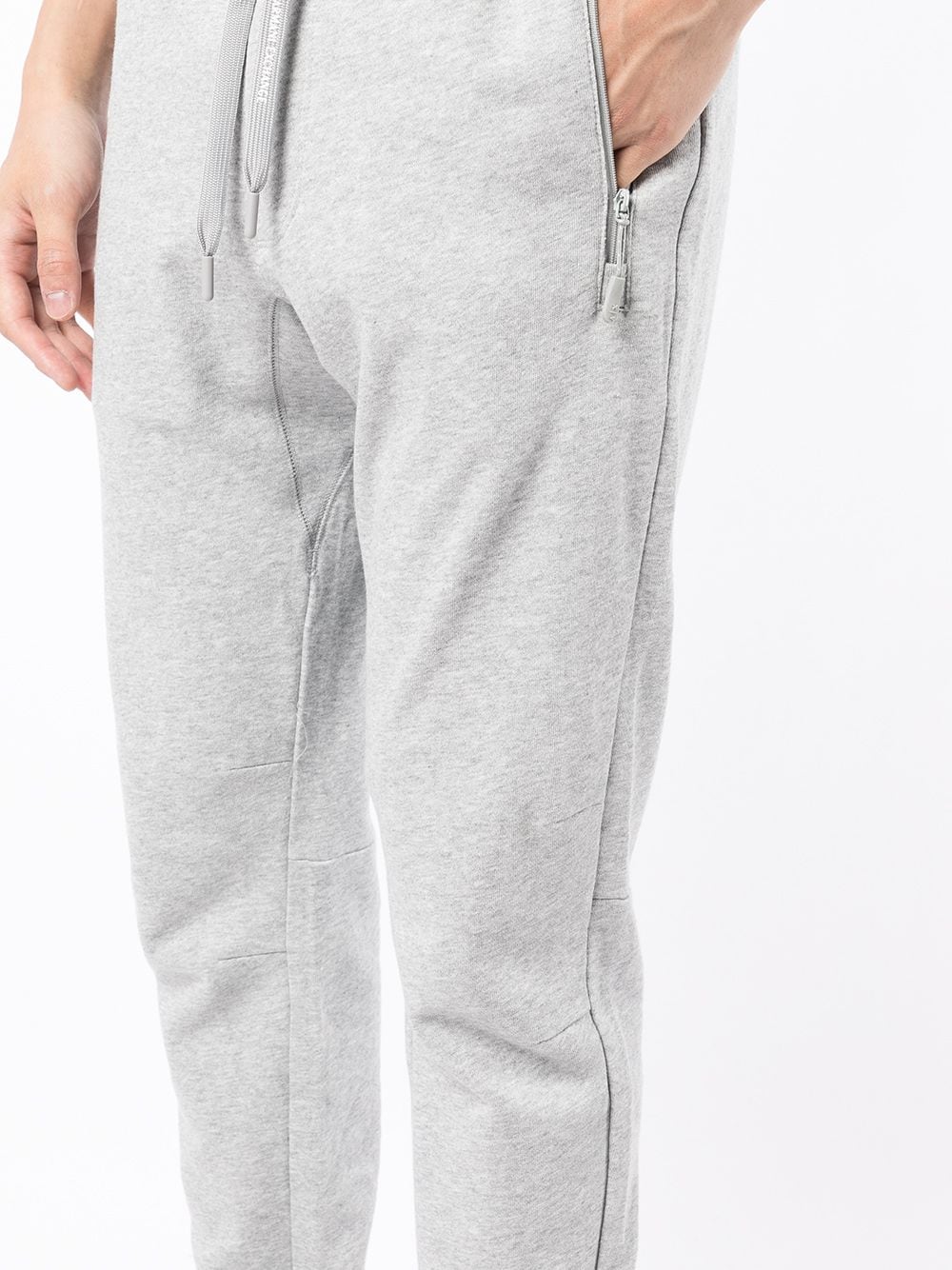 Shop Armani Exchange Zip-pocket Tapered Track Pants In Grey