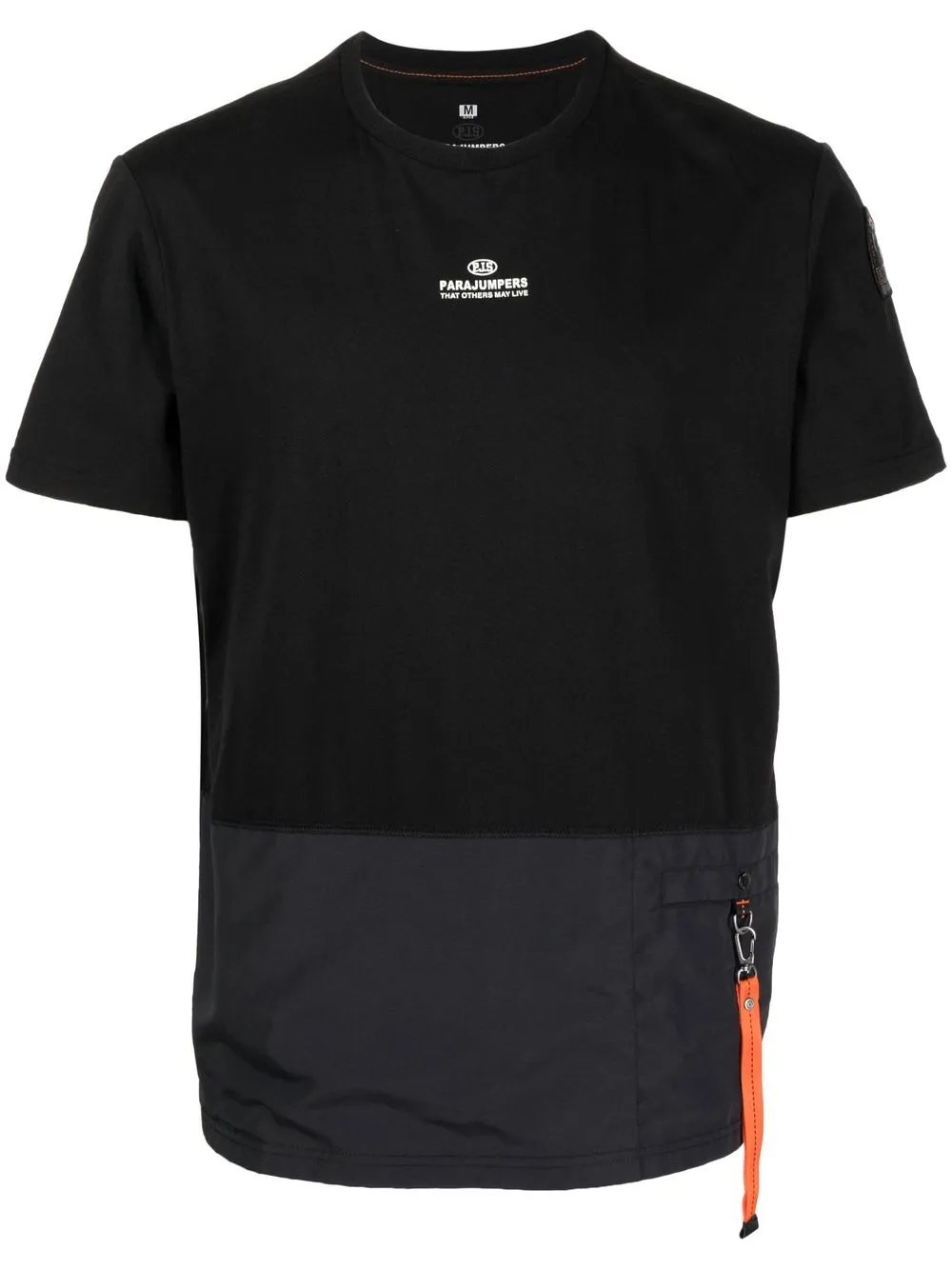 

Parajumpers contrast-panel crewneck T-shirt - Black