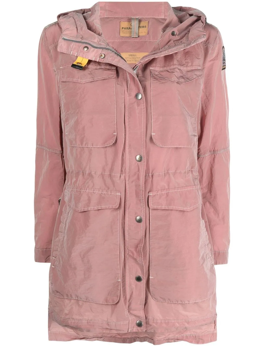 Parajumpers Multi-pocket Hooded Coat In Pink