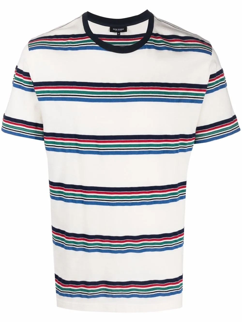 

Ron Dorff playera con rayas estampadas - Blanco