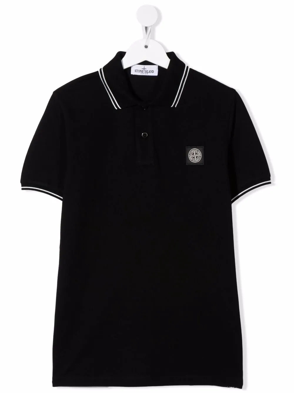 

Stone Island Junior playera tipo polo con parche del logo - Negro