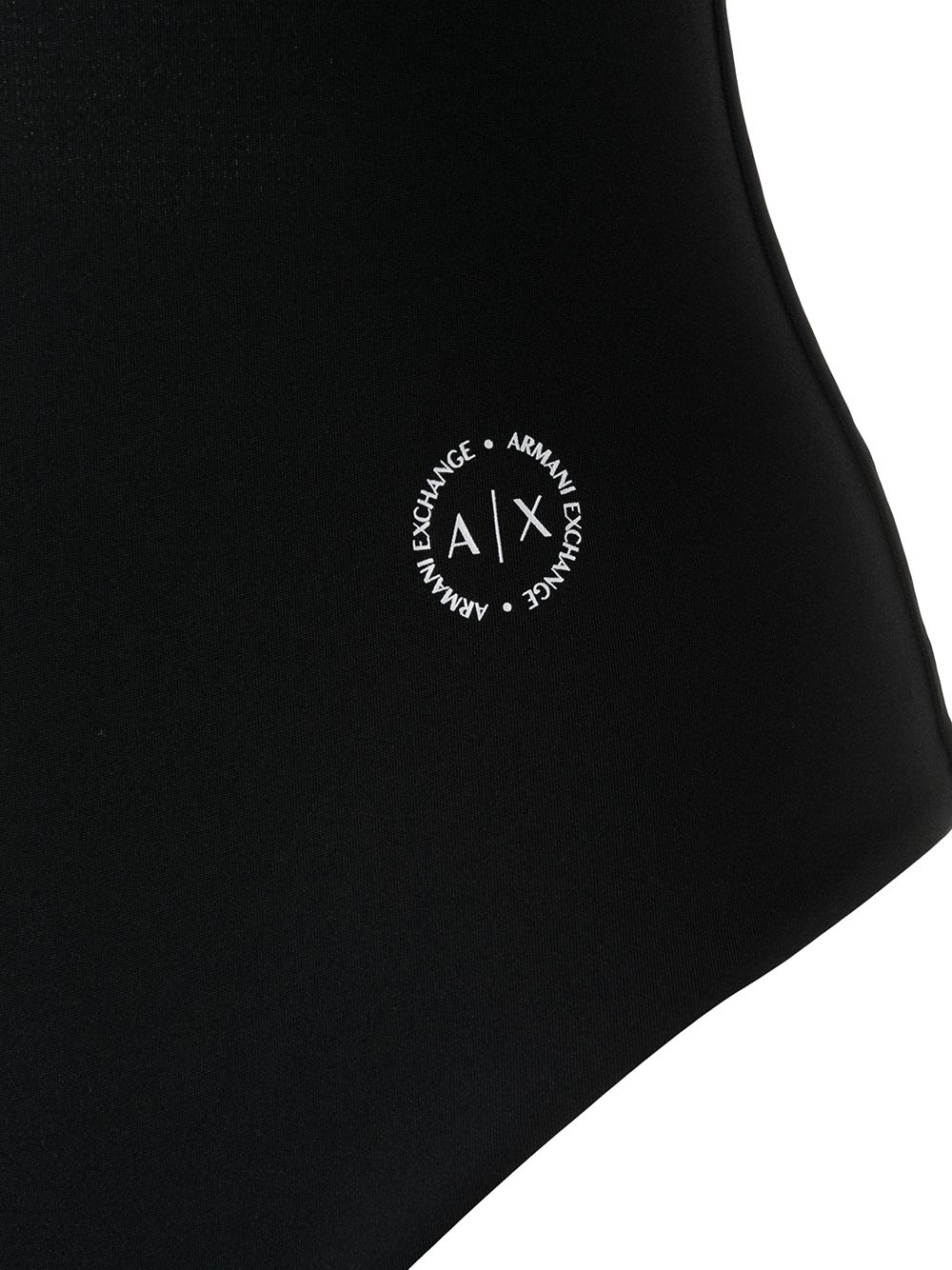 Shop Armani Exchange Logo-print One-piece Swimsuit In Black