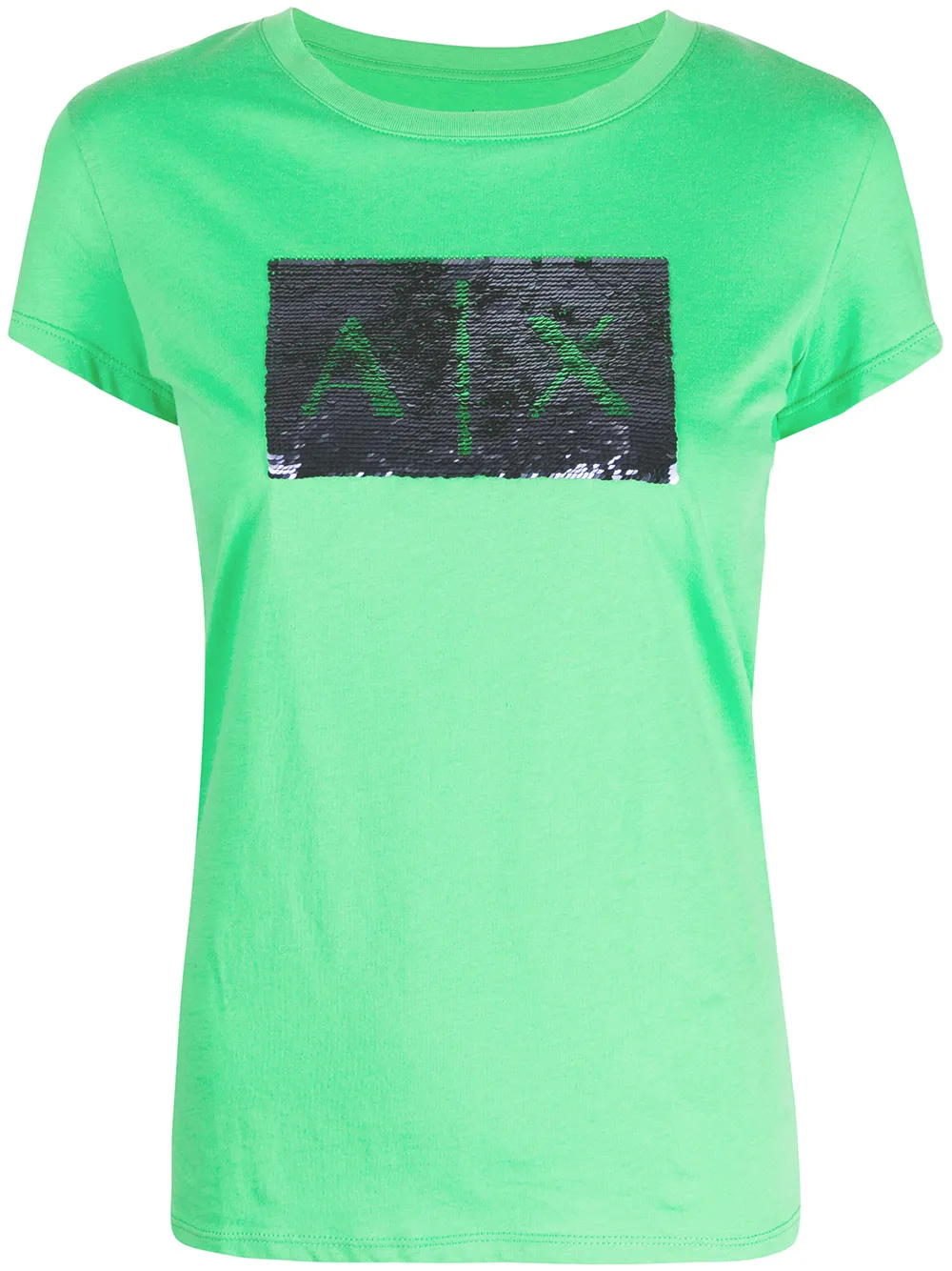 

Armani Exchange sequin-embellished logo T-shirt - Green