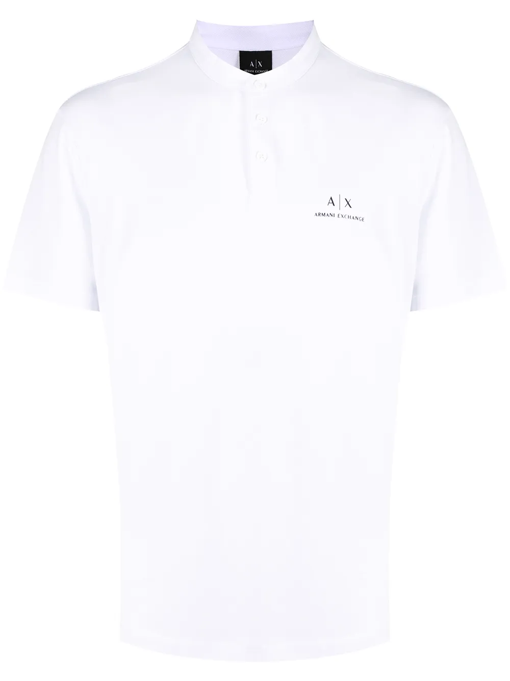 

Armani Exchange playera con cuello mao - Blanco