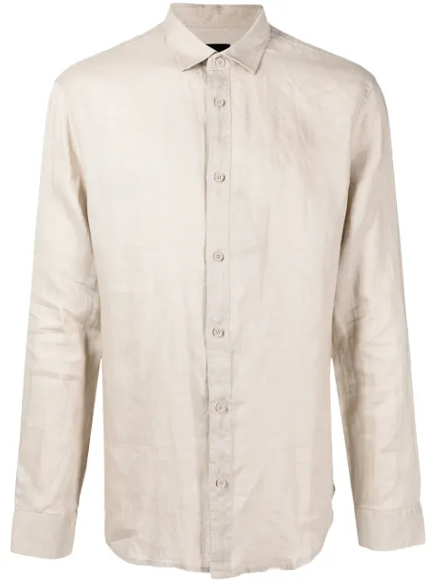 Armani Exchange long-sleeved linen shirt