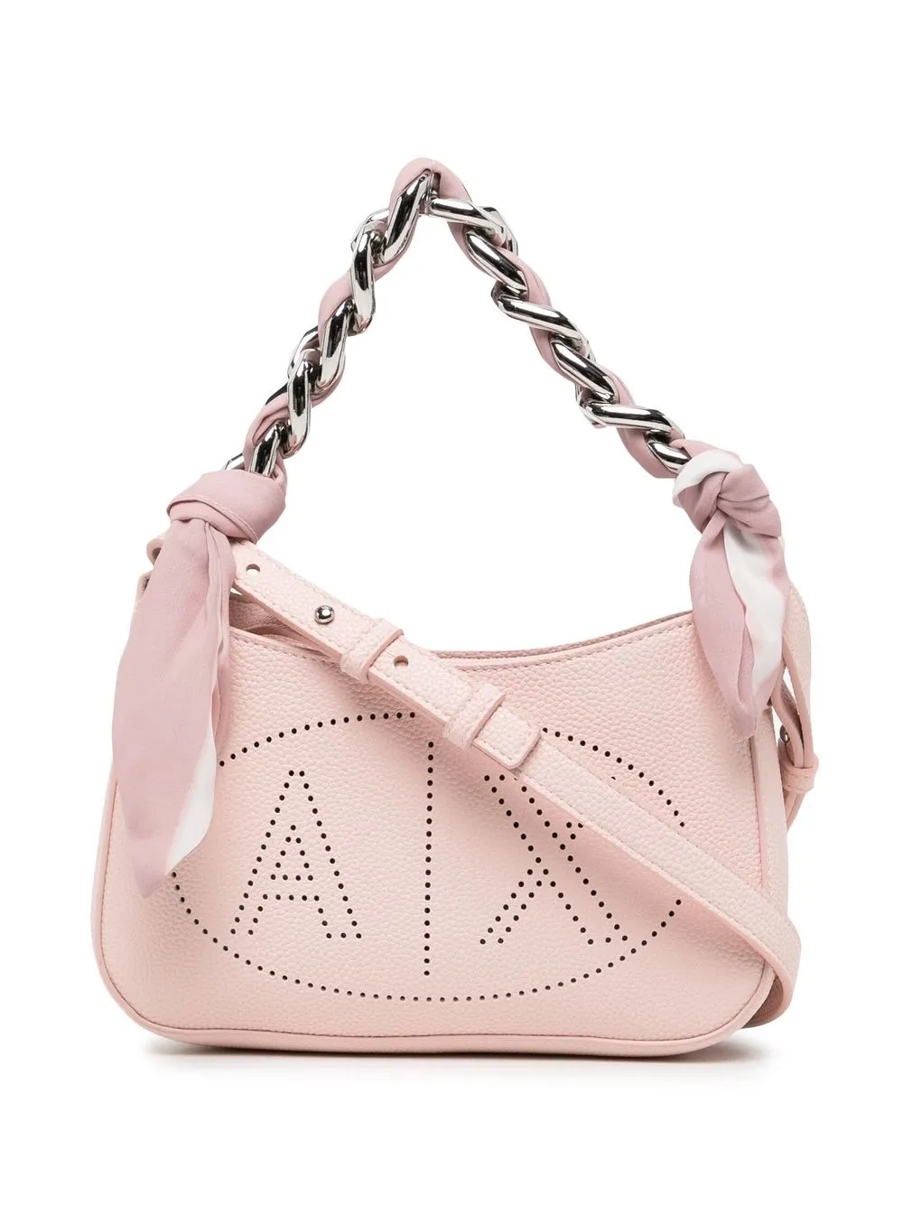 

Armani Exchange perforated-logo leather shoulder bag - Pink