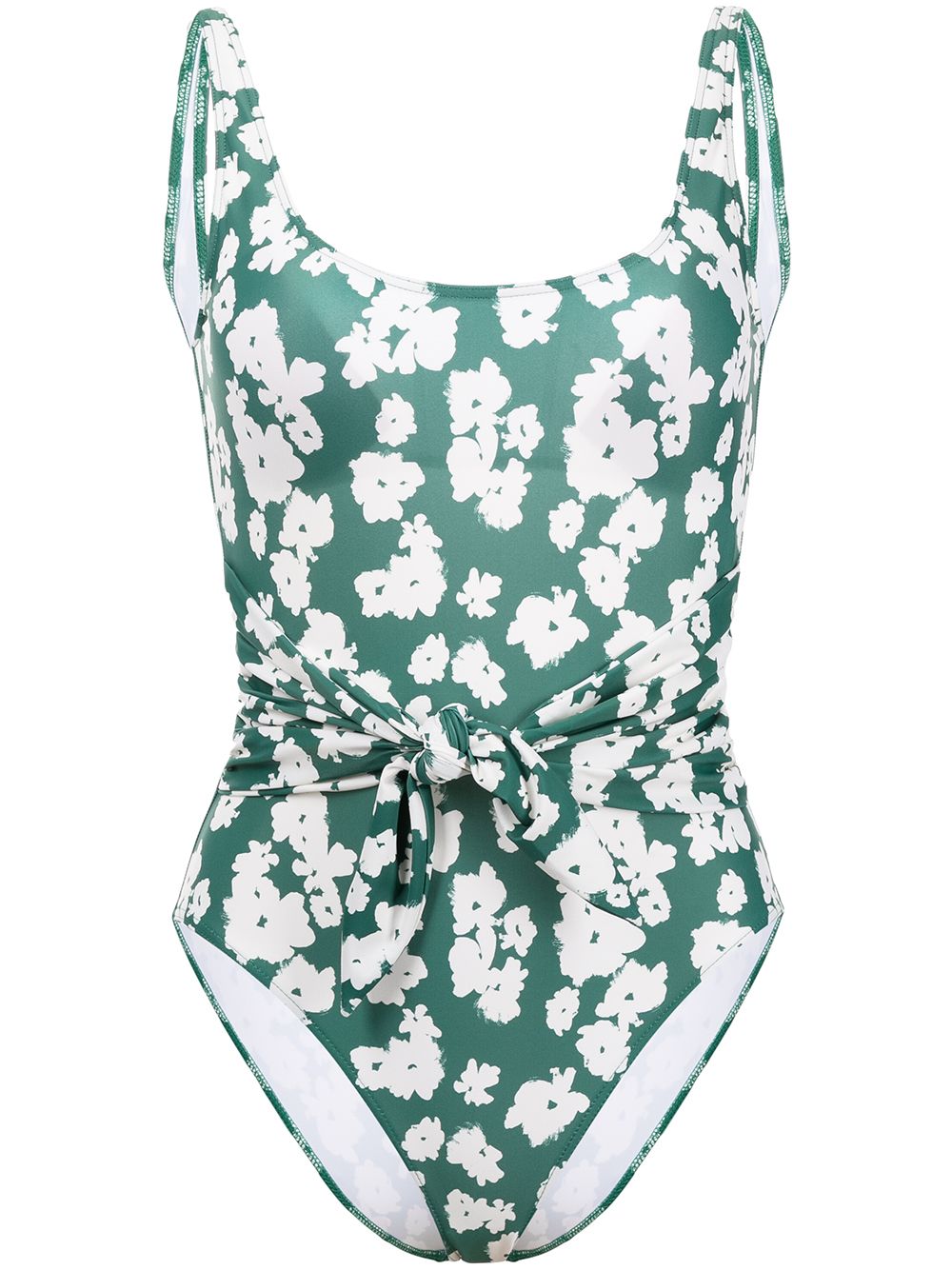 фото Tanya taylor floral-print tie-fastening swimsuit