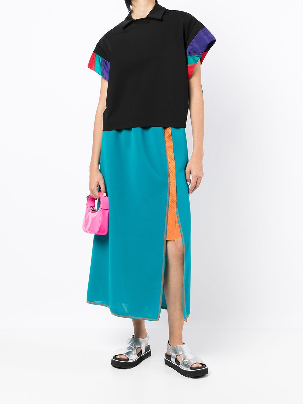 фото Kolor layered colour-block skirt