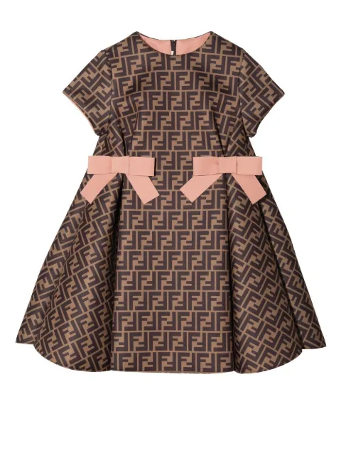 Fendi Kids vestido manga corta con monograma