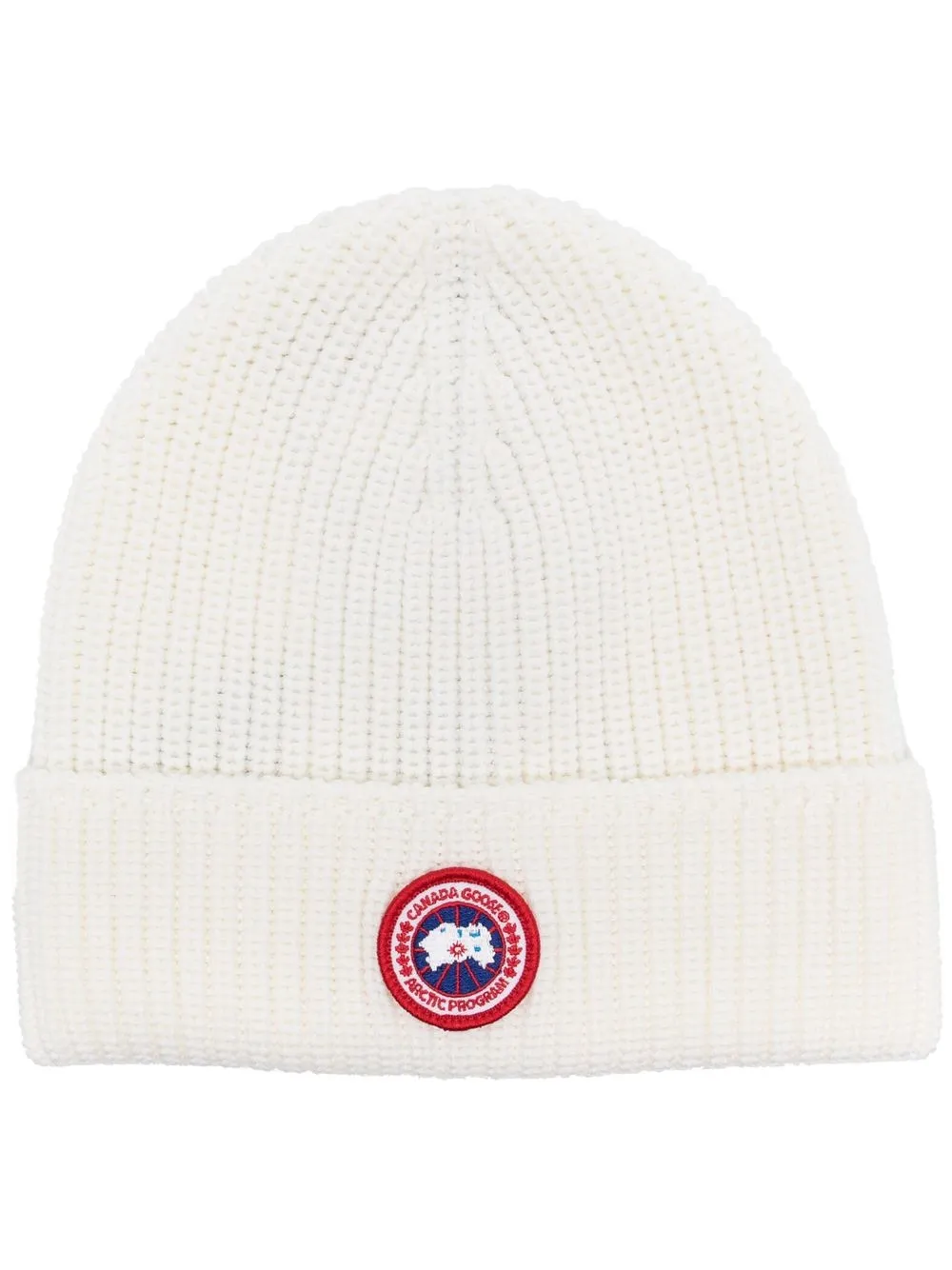 

Canada Goose gorro tejido con parche del logo - Blanco