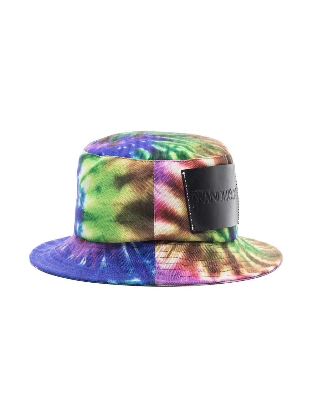 Shop Jw Anderson Tie-dye Logo Bucket Hat In Green