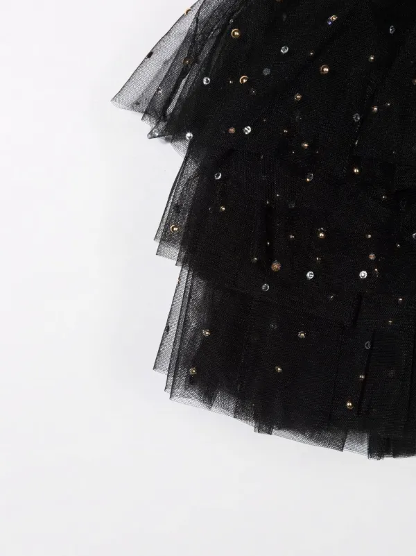 Balmain Kids sparkle detail tutu skirt kids Polyamide 10 Black