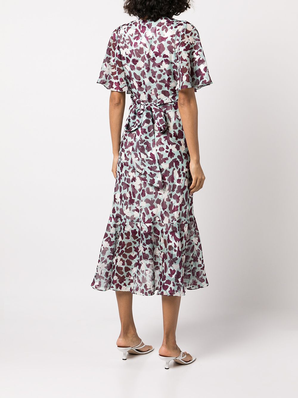 фото Tanya taylor leopard-print short-sleeved midi dress