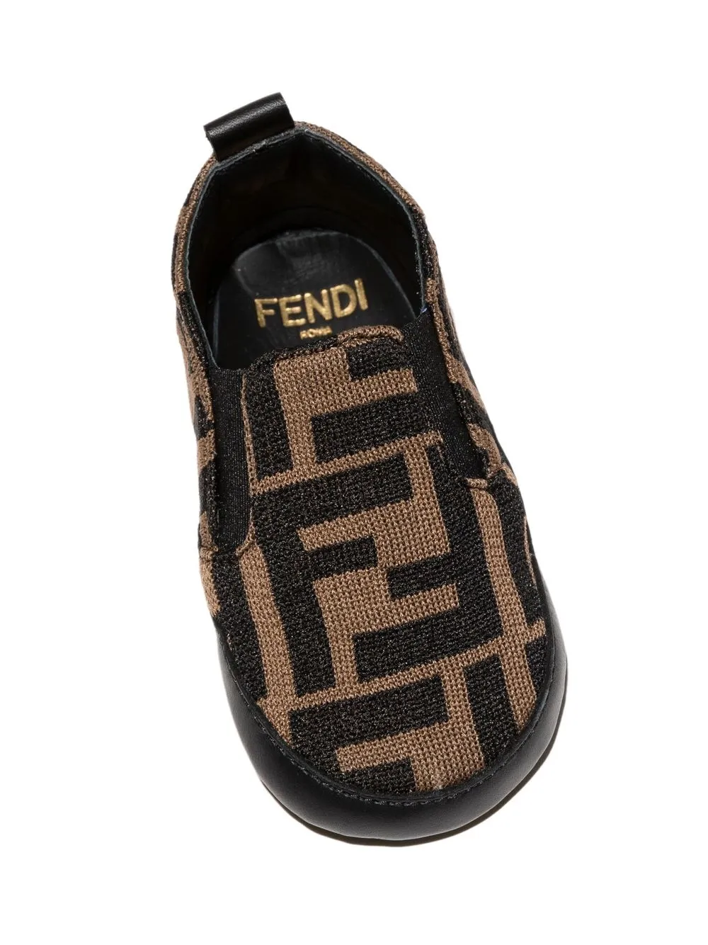 Shop Fendi Ff-motif Slippers In Brown