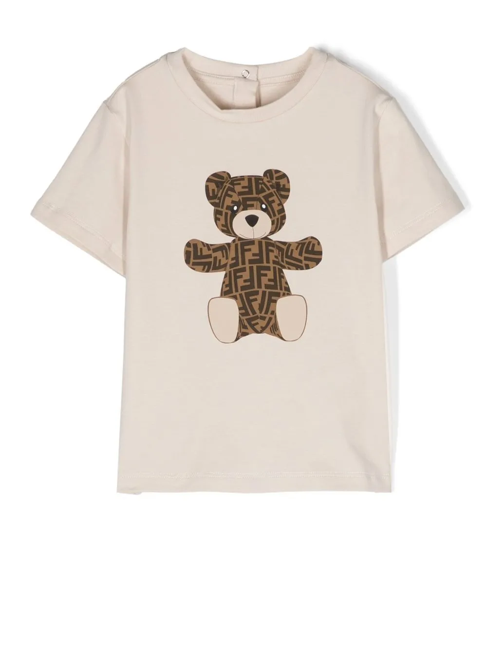 Fendi Kids T-shirt met teddybeerprint Beige