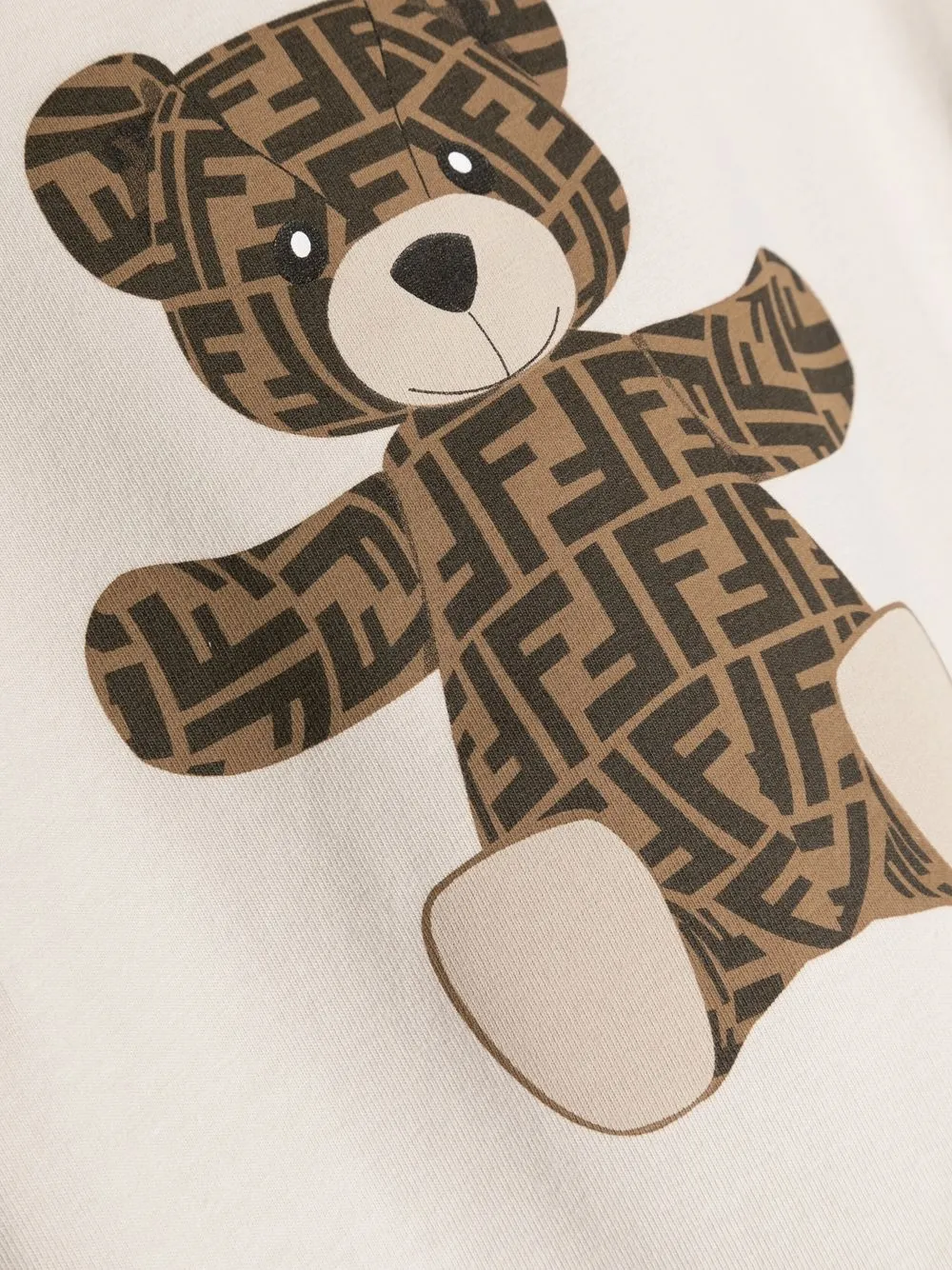 Fendi Kids T-shirt met teddybeerprint Beige