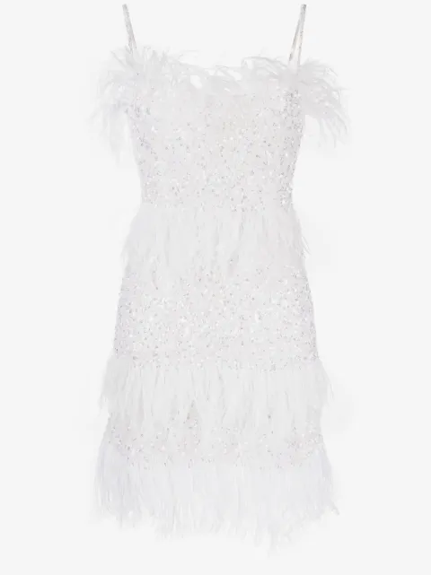 Rachel Gilbert Frenchy sequin-embellished feather minidress