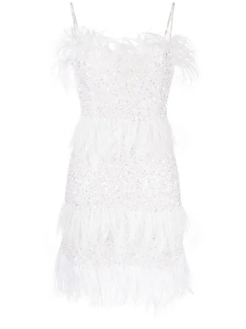 Robe courte Frenchy à détail de plumes - Rachel Gilbert - Modalova