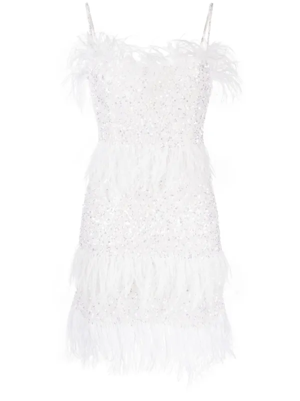 sachin and babi light blue dress Bella Crepe Faux Pearl Feather Party Dress main image 0