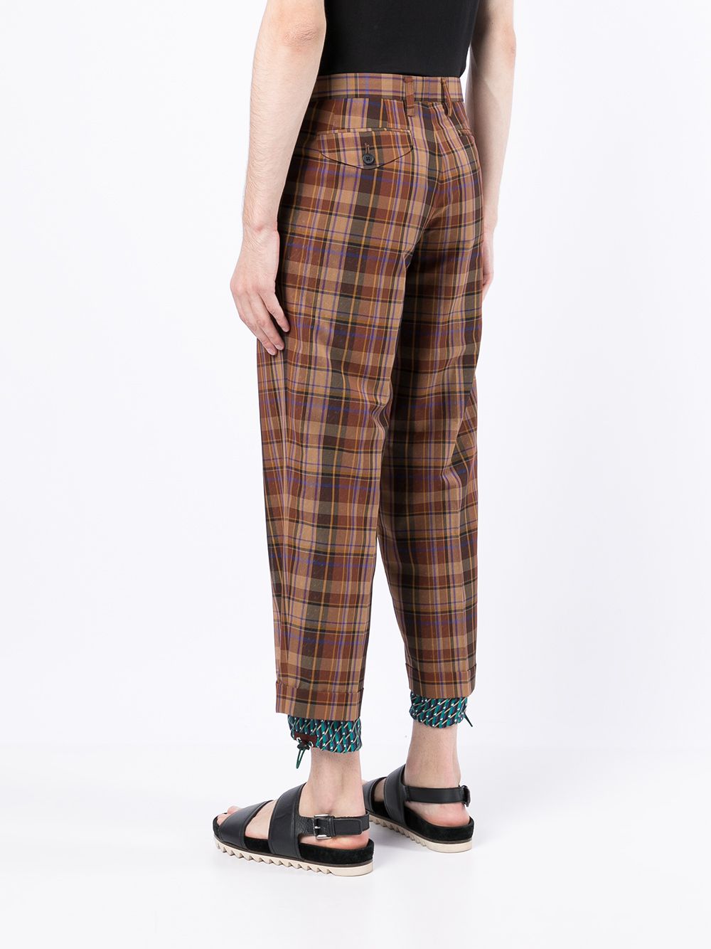 фото Kolor tartan-print cropped trousers