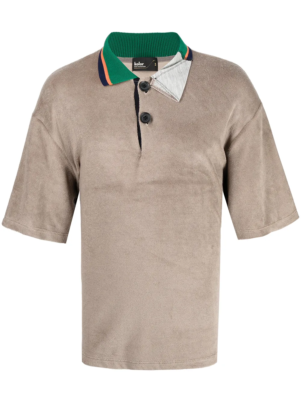 

Kolor deconstructed-collar polo shirt - Brown