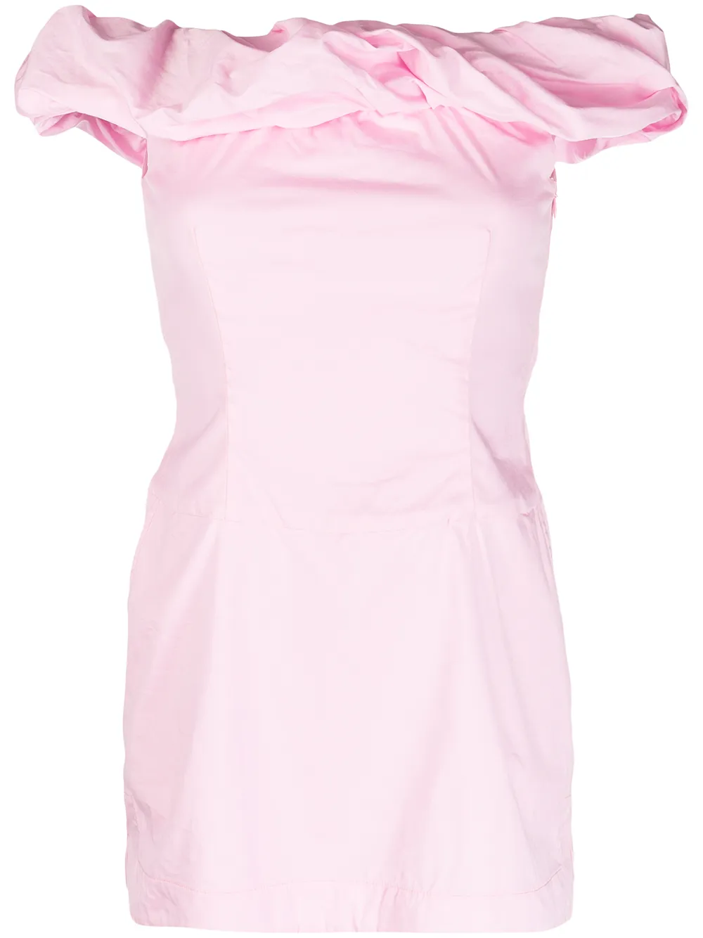 

BONDI BORN vestido Montego corto con cuello retorcido - Rosado