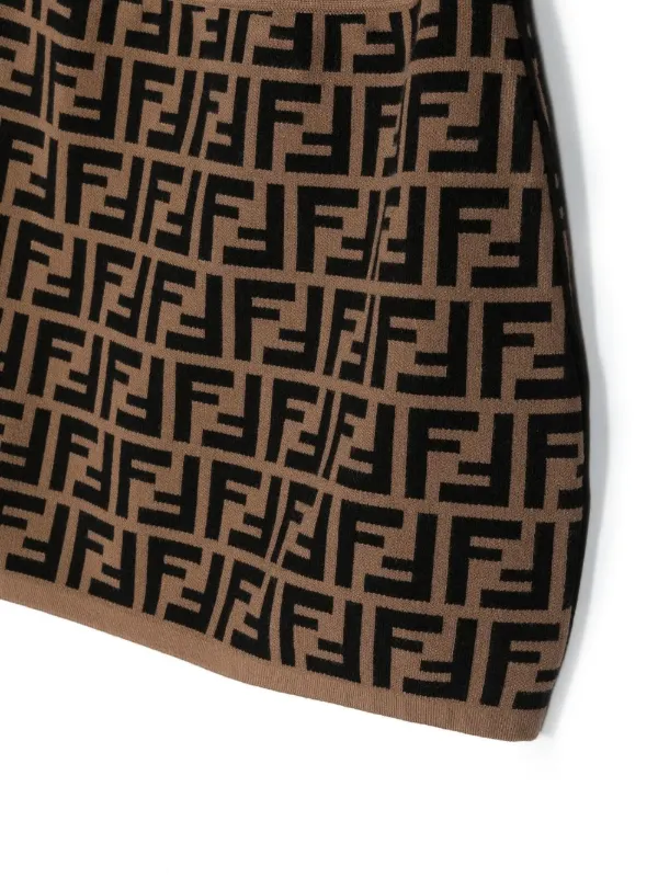 Fendi Kids モノグラム ニット ミニスカート | ブラウン | FARFETCH JP