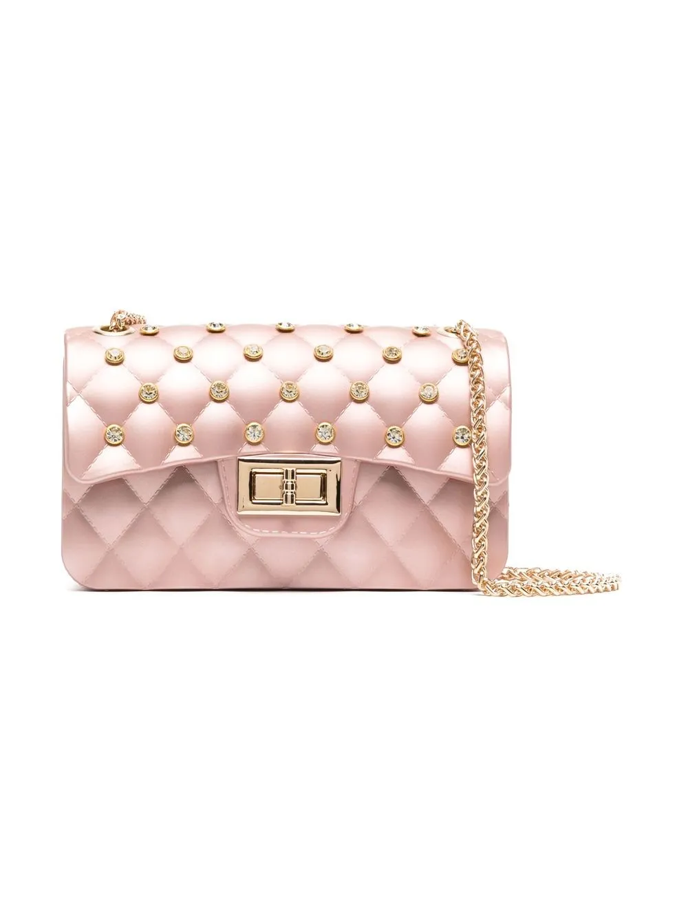 

Monnalisa crystal-embellished quilted shoulder bag - Pink