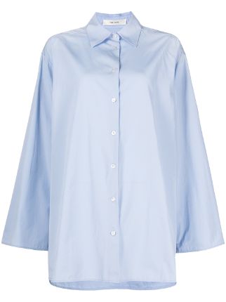 The Row Elden Oversize Cotton Shirt Farfetch