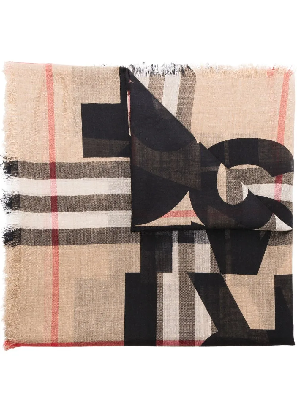 

Burberry Universal Passport checked scarf - Neutrals