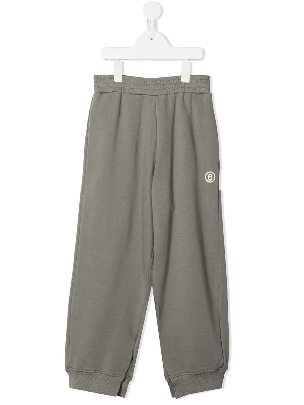 

MM6 Maison Margiela Kids pants con logo estampado - Gris