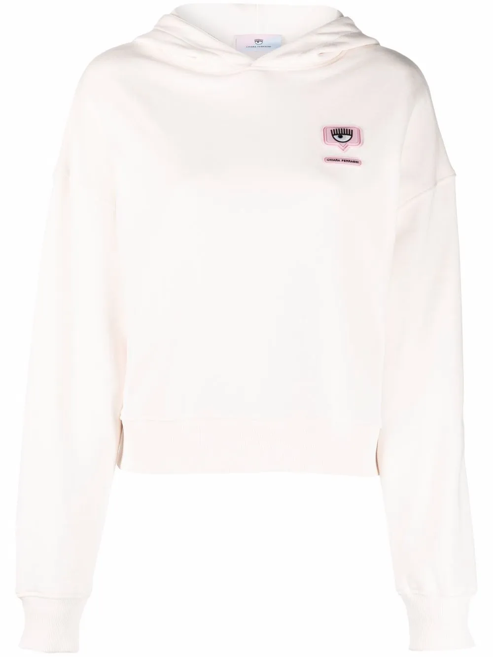 

Chiara Ferragni logo-patch pullover hoodie - Neutrals