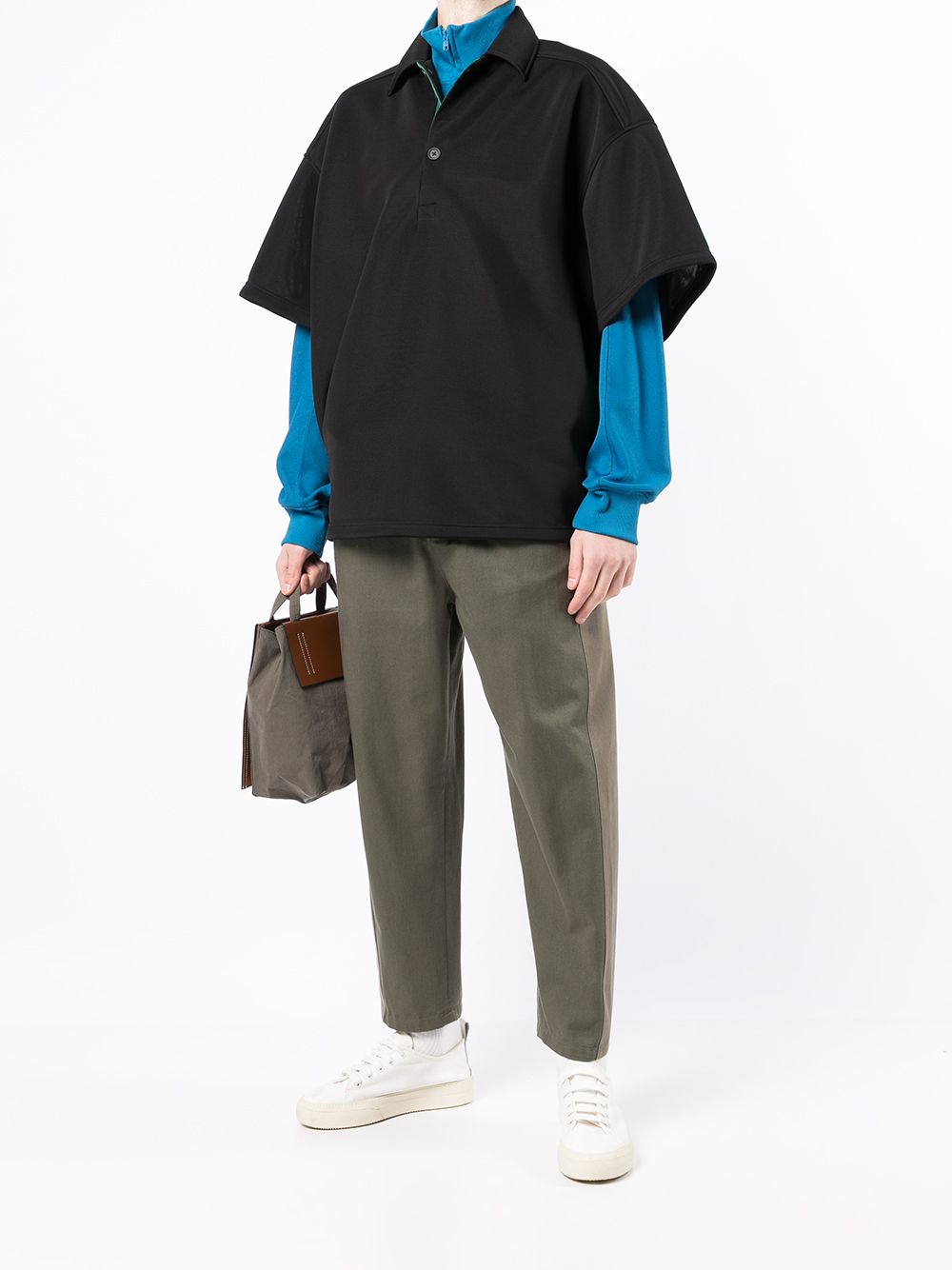 Kolor Oversized poloshirt - Zwart