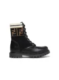 Fendi Kids FF lace-up boots - Black
