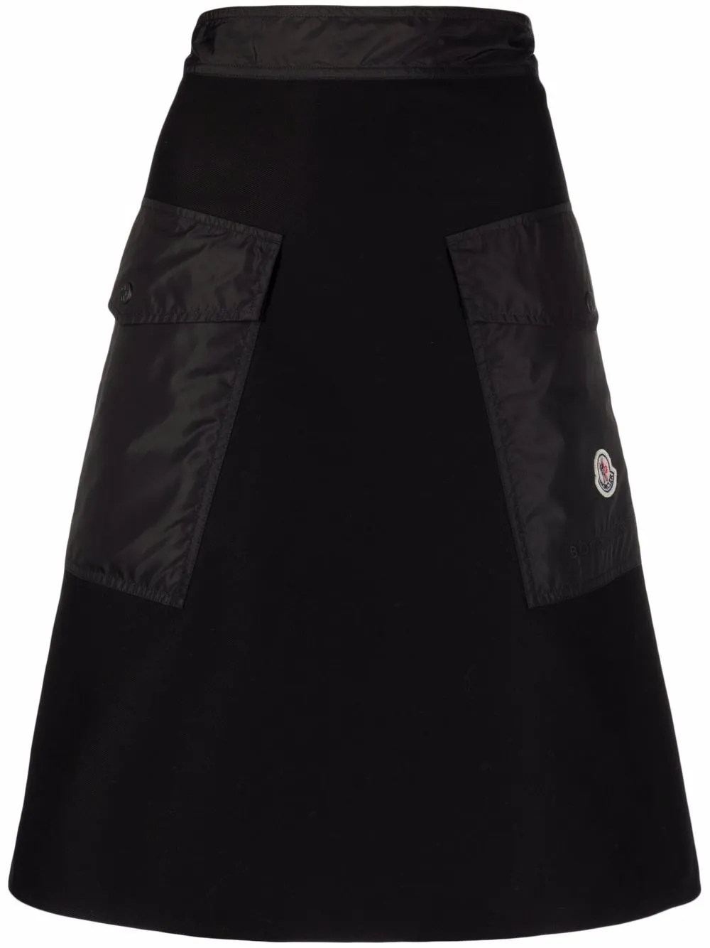 

Moncler logo-patch A-line skirt - Black