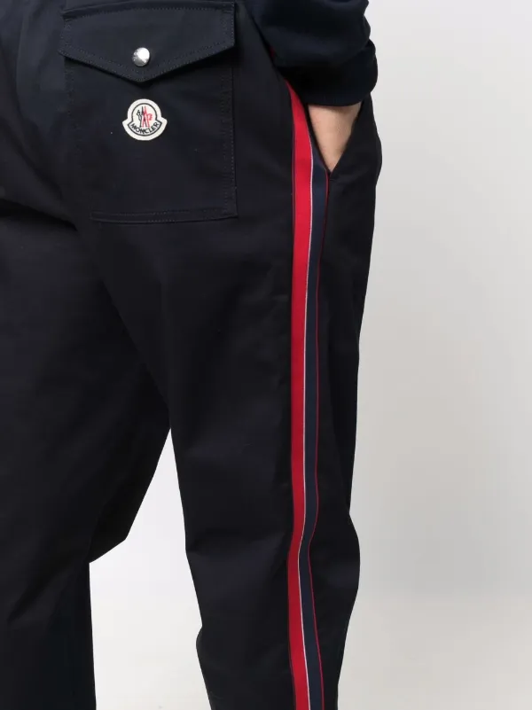 White Logo-stripe cotton-jersey track top, Moncler