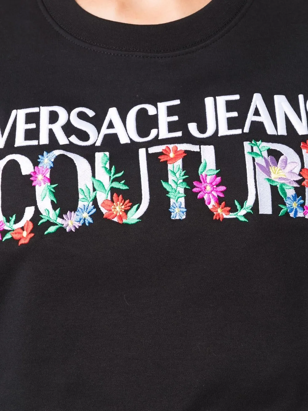 фото Versace jeans couture укороченная футболка с логотипом